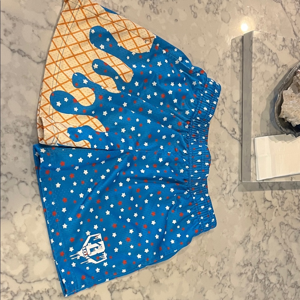 BL101 Blue Star Patterned Shorts